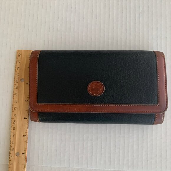 Vtg Dooney & Bourke All Weather Leather Pebbled Checkbook Wallet Coin purse - Picture 3 of 13